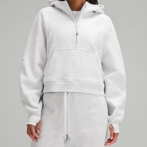 Scuba Oversized Half-Zip Hoodie // HEATHERED CORE ULTRA LIGHT GREY